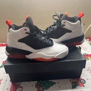 Jordan Maxin 200 in White, Black, and Orange